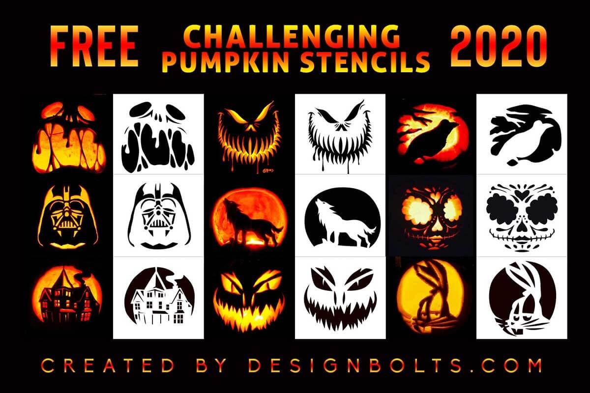 10 Challenging Pumpkin Carving Stencils Templates Patterns For Adults Designbolts