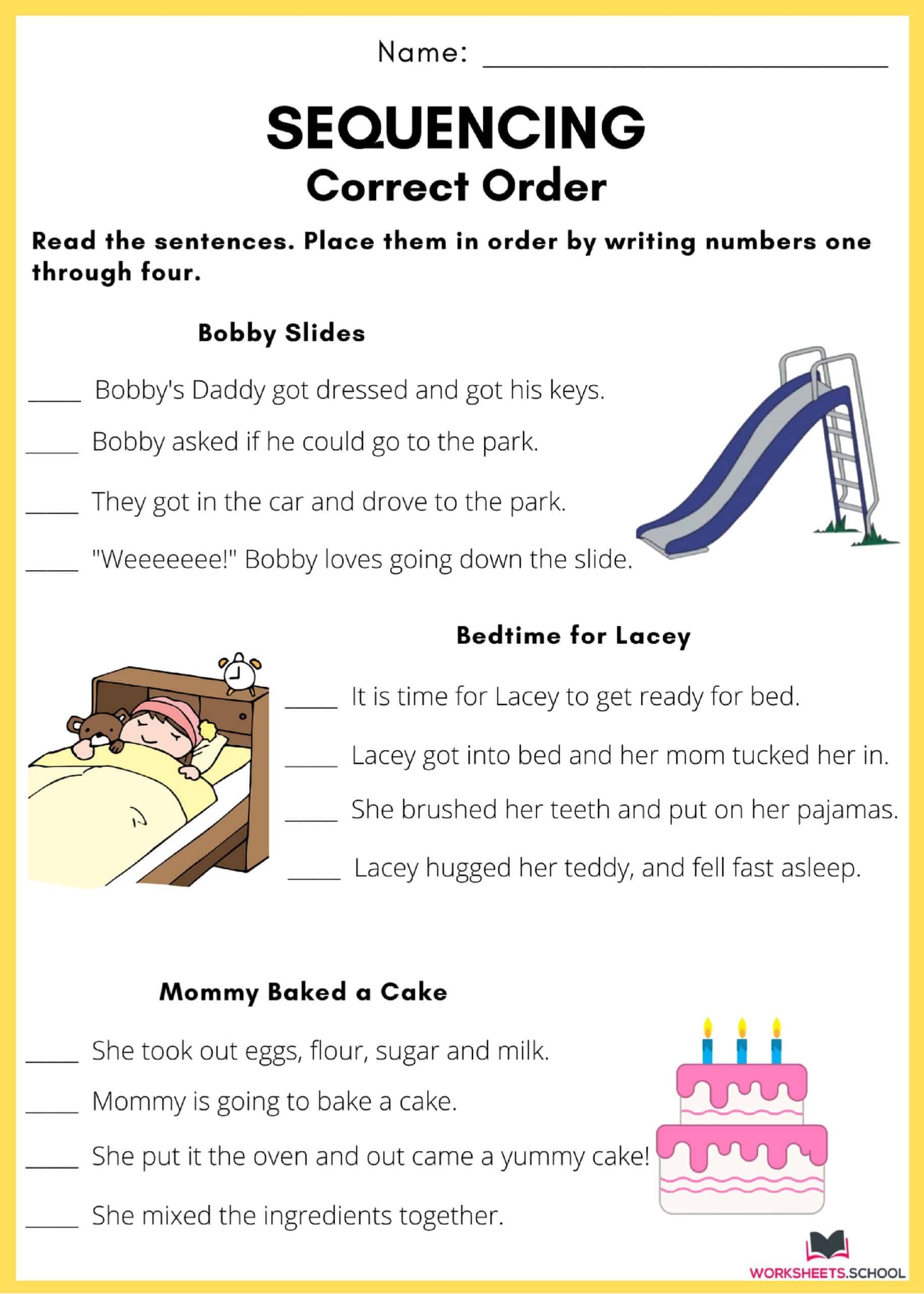 Free Printable Read And Sequence Worksheet
