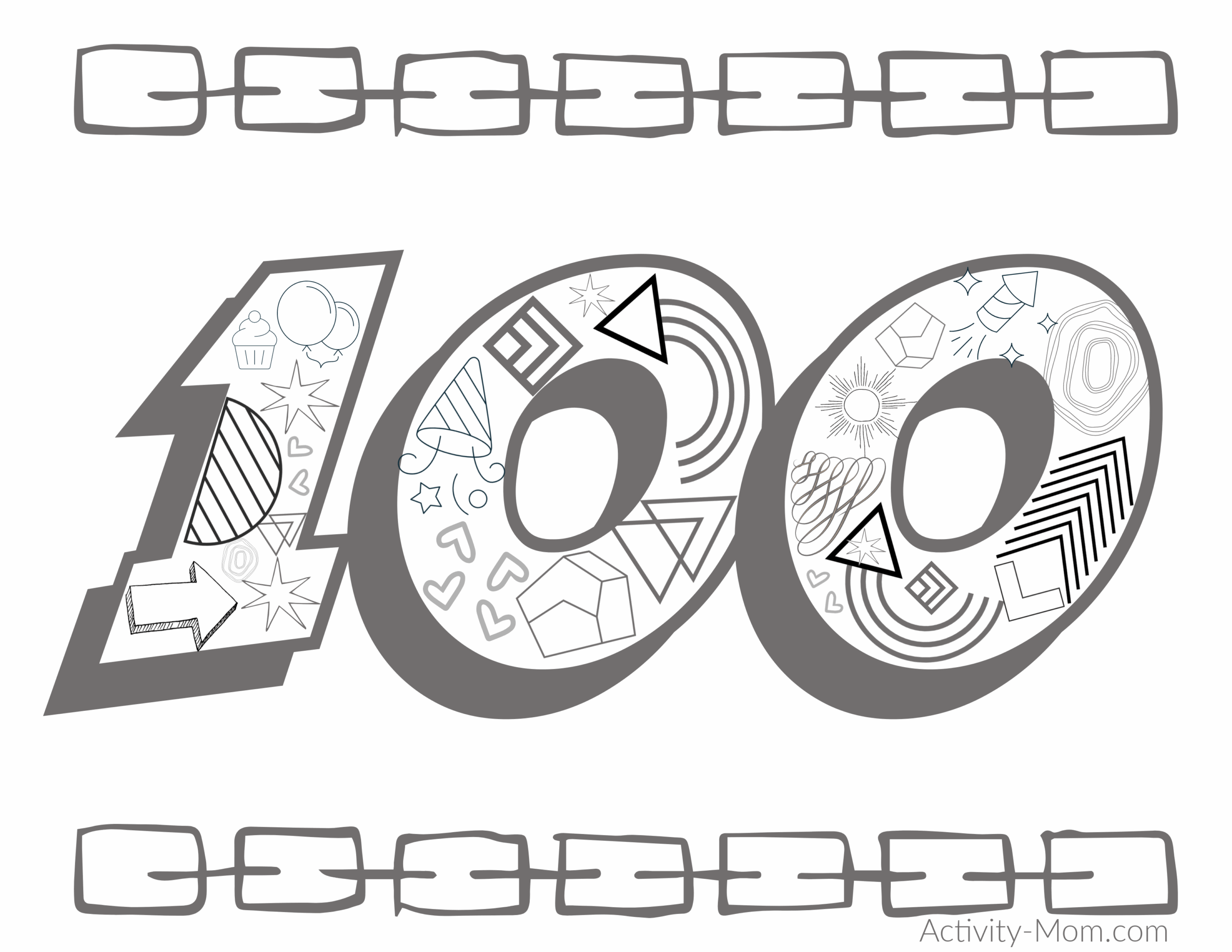 100th Day Of School Coloring Pages free Printable The Activity Mom