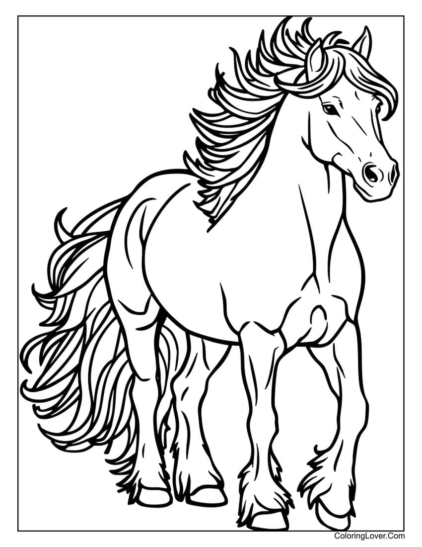 Horse Printable Coloring Hard