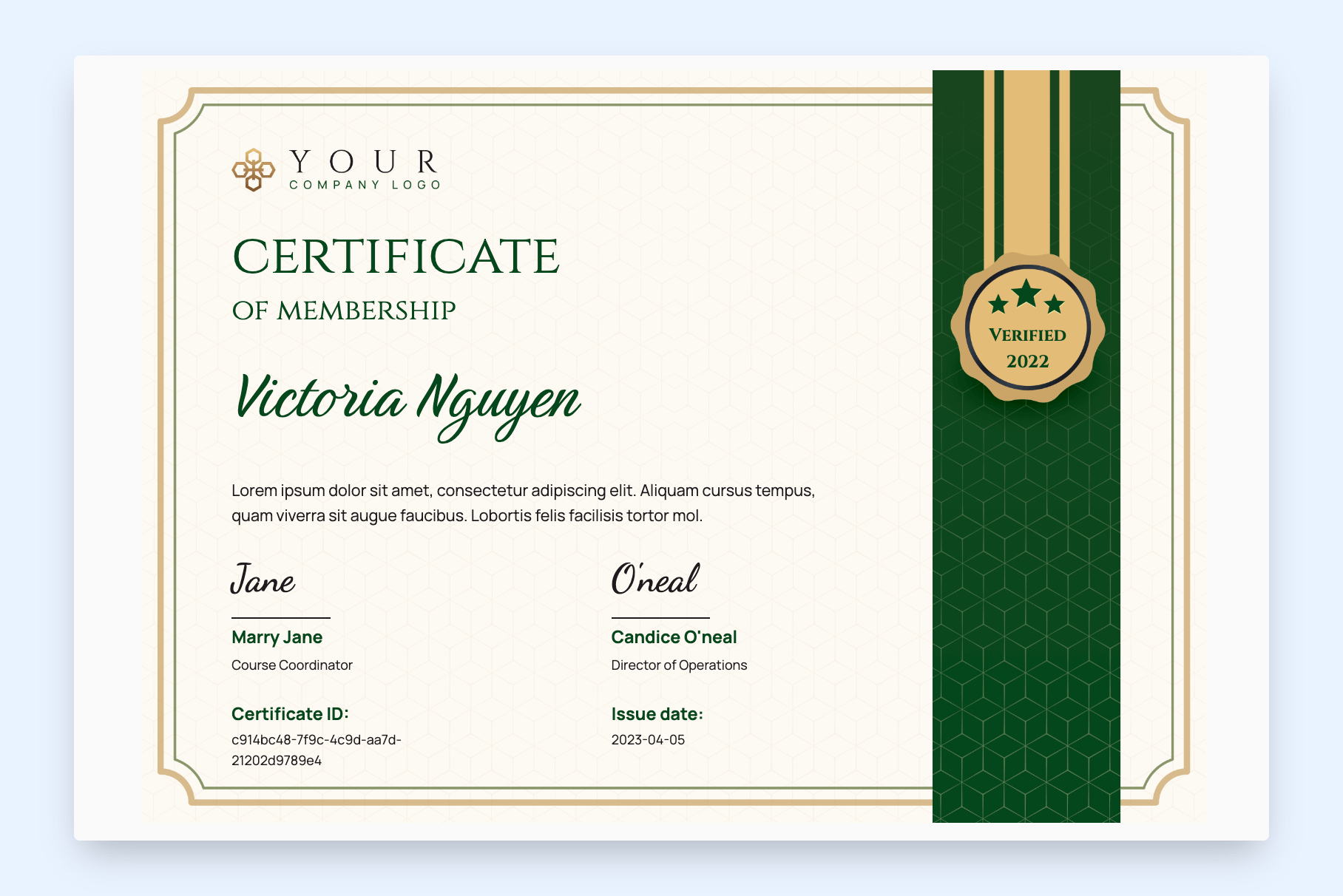 Blank Printable Honorary Member Certificates