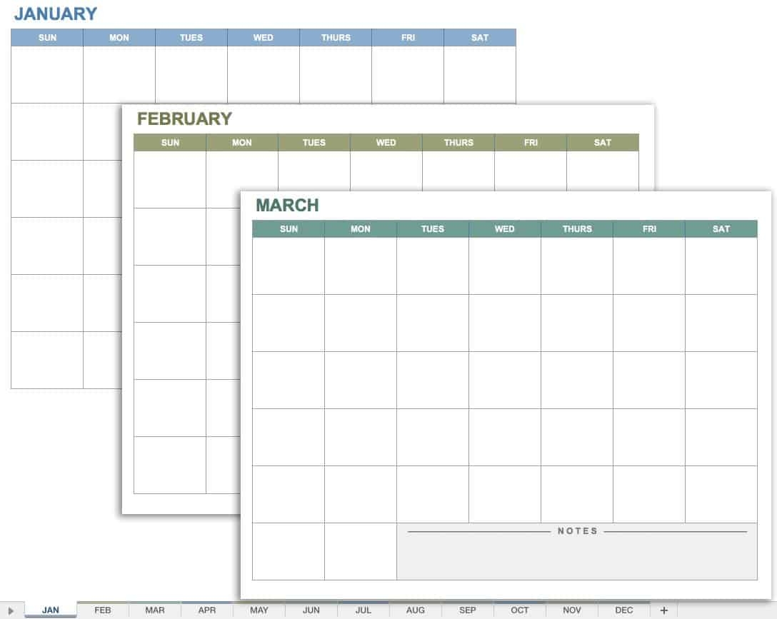 15 Free 2025 Monthly Calendar Templates Smartsheet