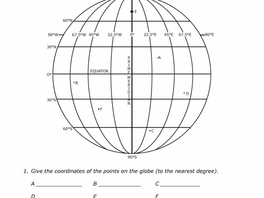 15 Latitude And Longitude Map Worksheet