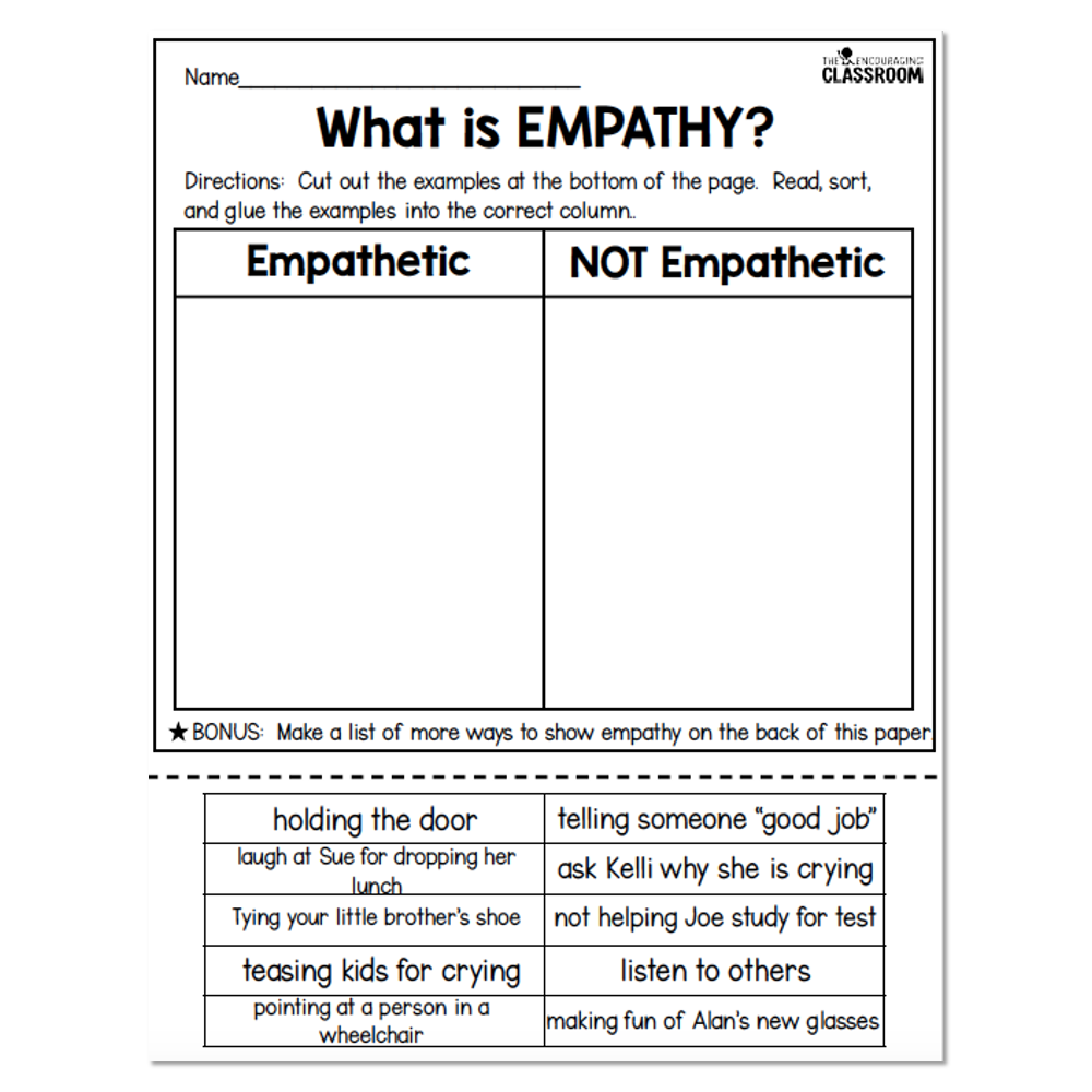 Free Printable Empathy Worksheets