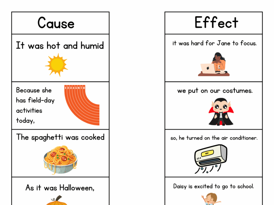 1st Grade Cause And Effect Worksheet Cause And Effect Activity Sheets For Kids Teaching Resources