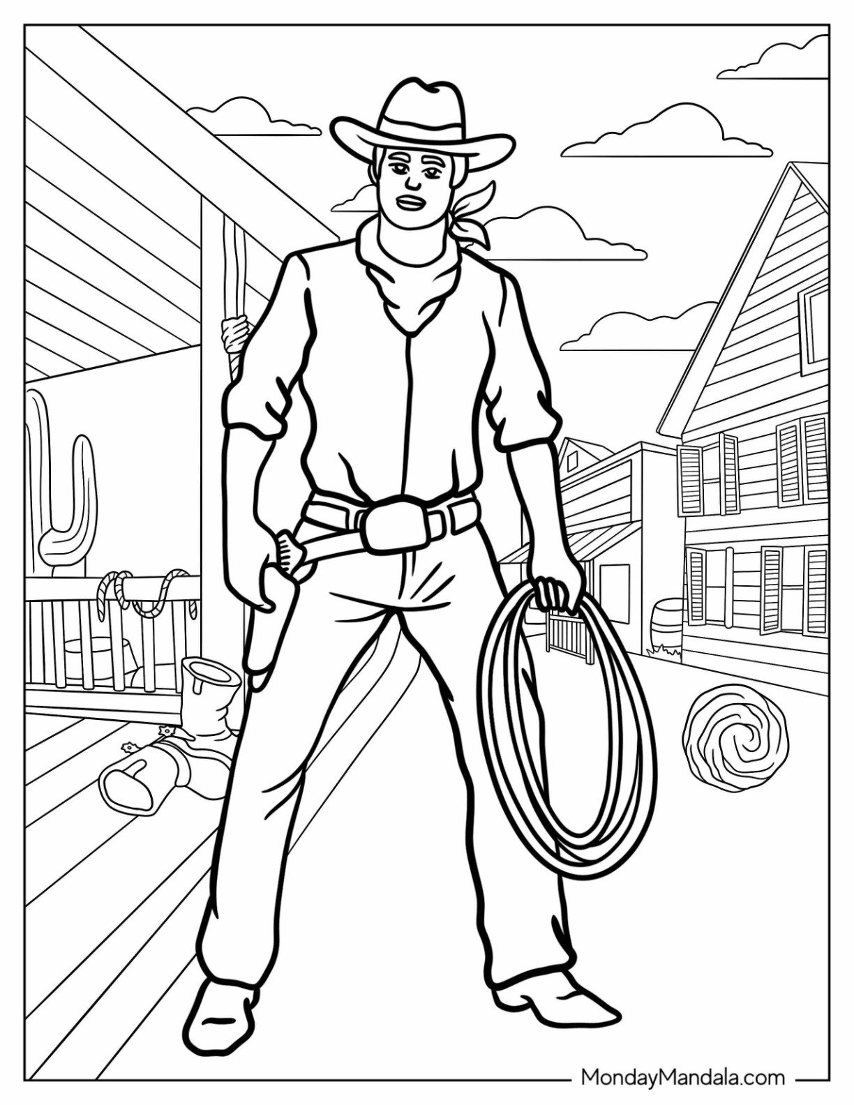 20 Cowboy Coloring Pages Free PDF Printables 
