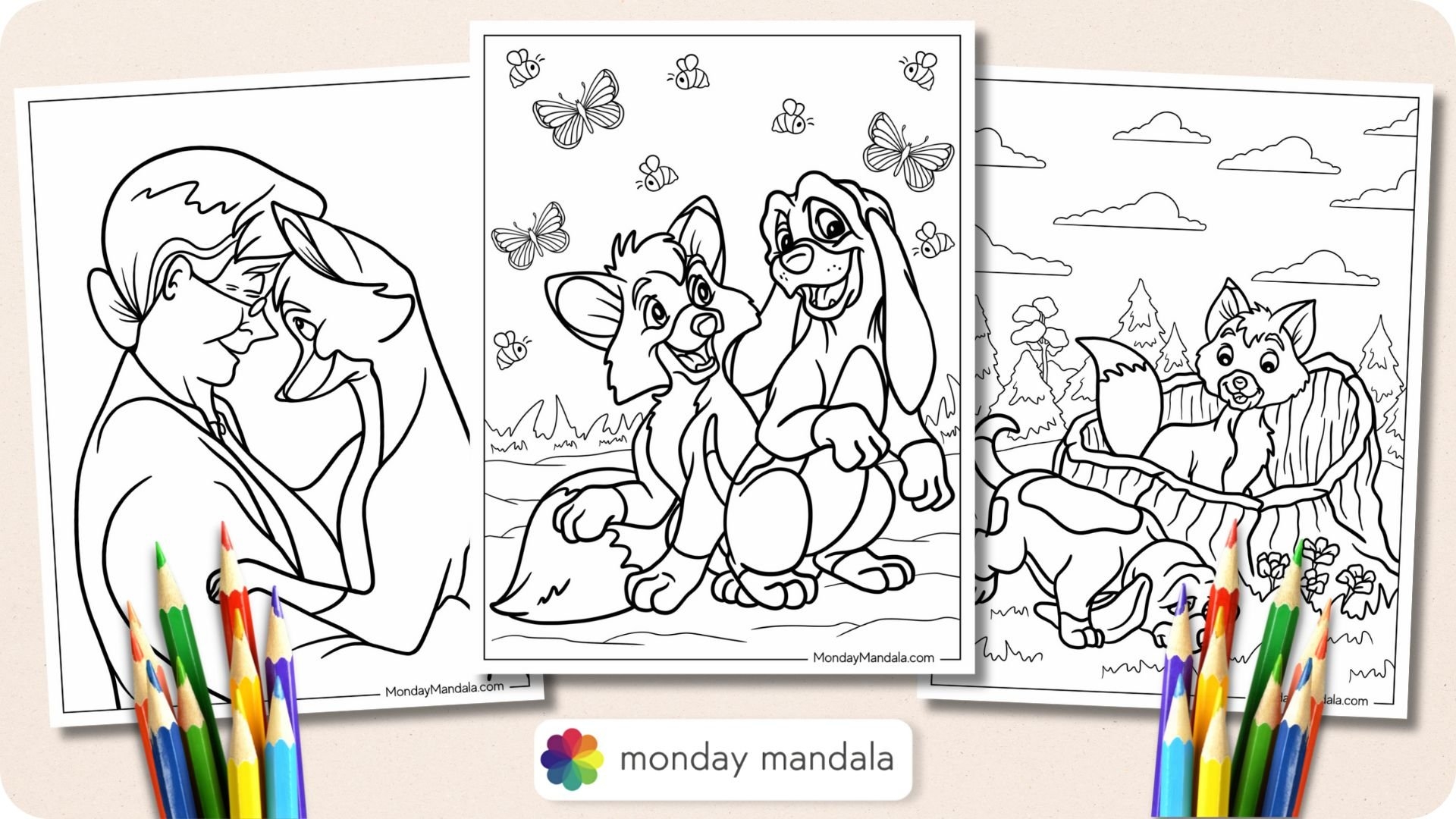 Fox And The Hound Printable Coloring Pages