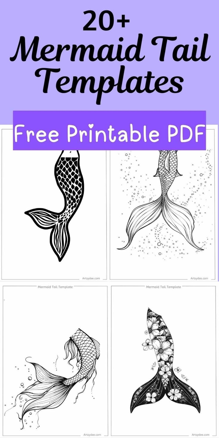 20 FREE Printable Mermaid Tail Templates Creative Printable PDF 