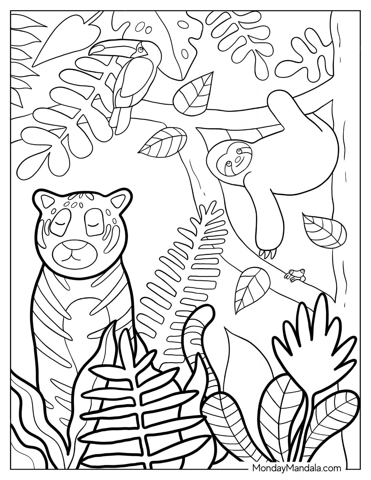 Free Printable Tropical Rainforest Coloring Pages