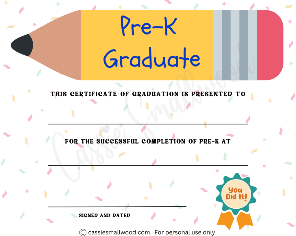 Free Printable Certicates You Did It