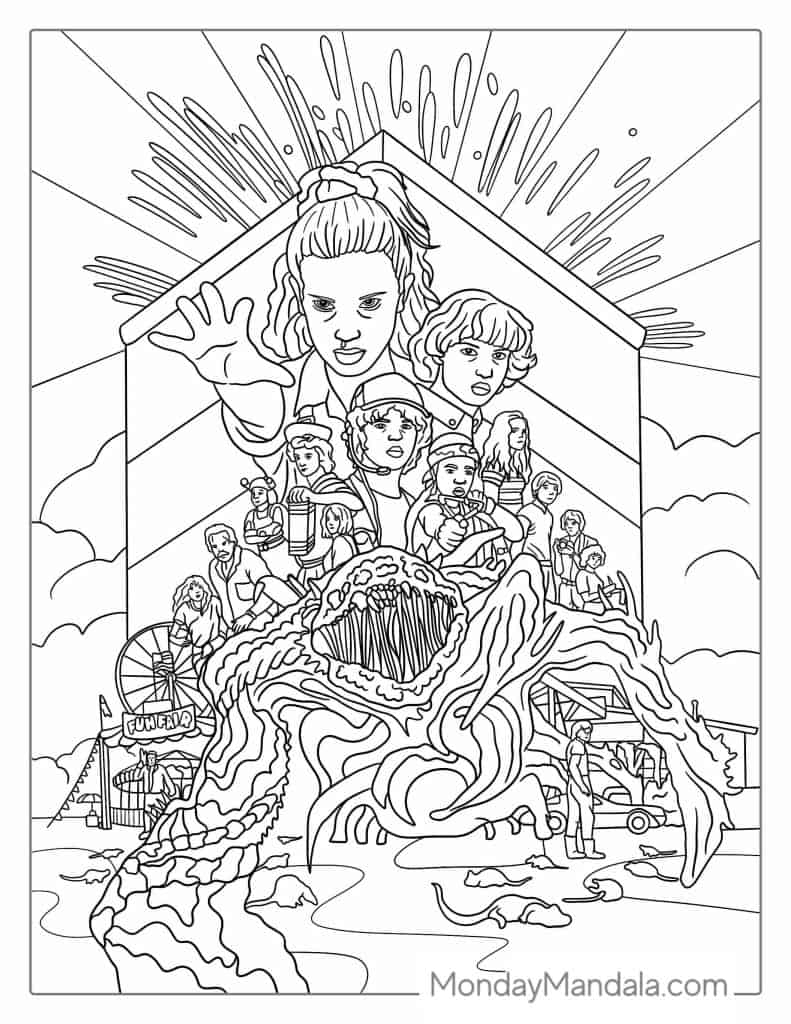 20 Stranger Things Coloring Pages Free PDF Printables 