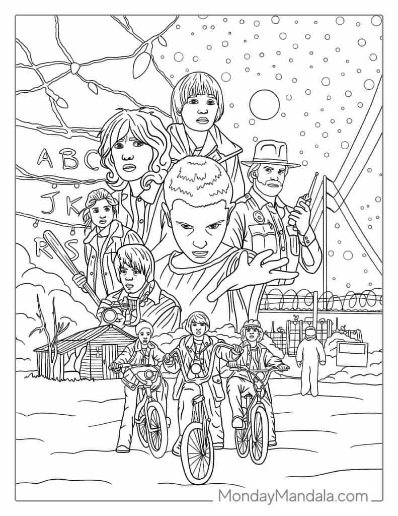 20 Stranger Things Coloring Pages Free PDF Printables 