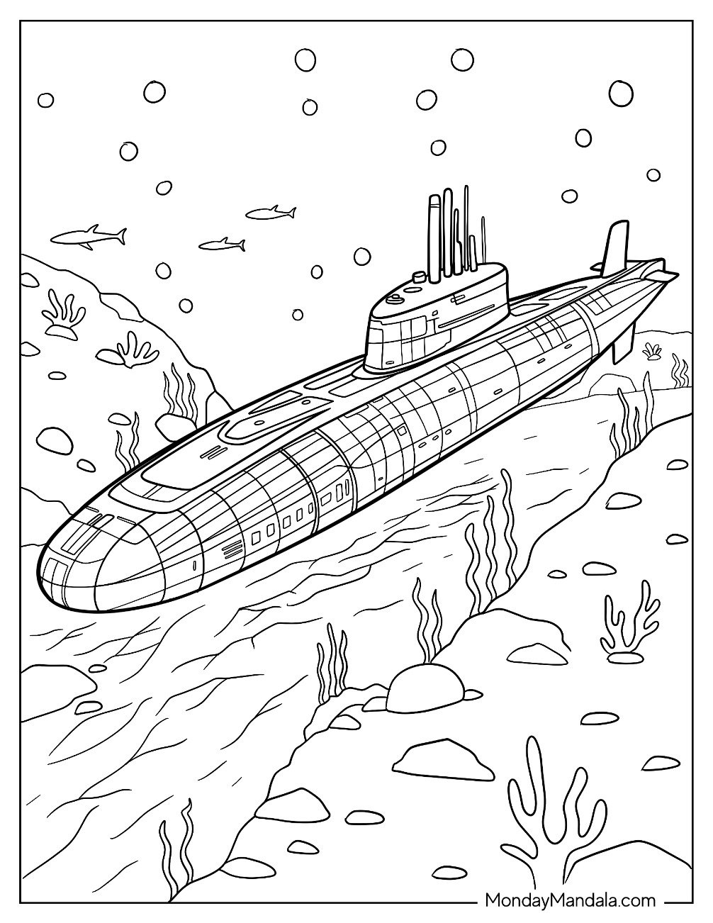 20 Submarine Coloring Pages Free PDF Printables 