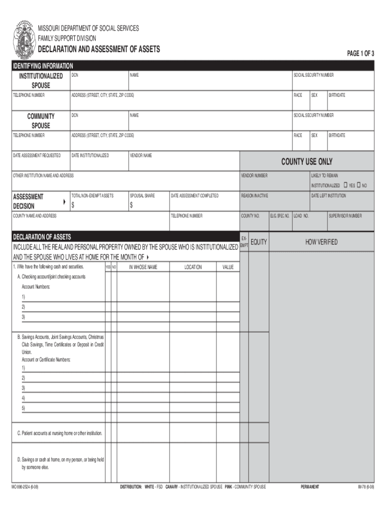 2008 2025 Form MO 886 2524 Fill Online Printable Fillable Blank PdfFiller