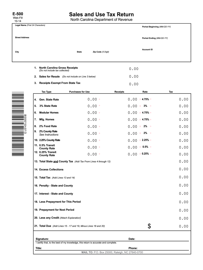 2014 2025 Form NC DoR E 500 Fill Online Printable Fillable Blank PdfFiller