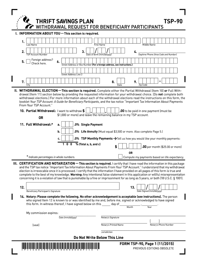 Blank Printable Tsp Form 70
