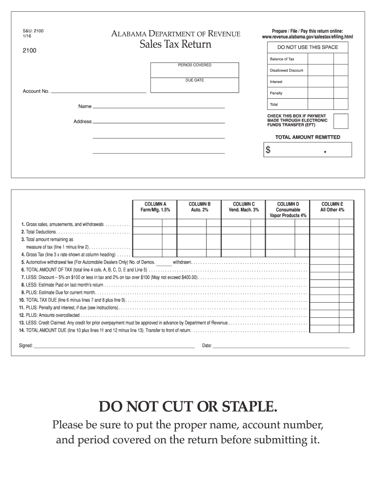 2016 2025 Form AL ADoR 2100 Fill Online Printable Fillable Blank PdfFiller