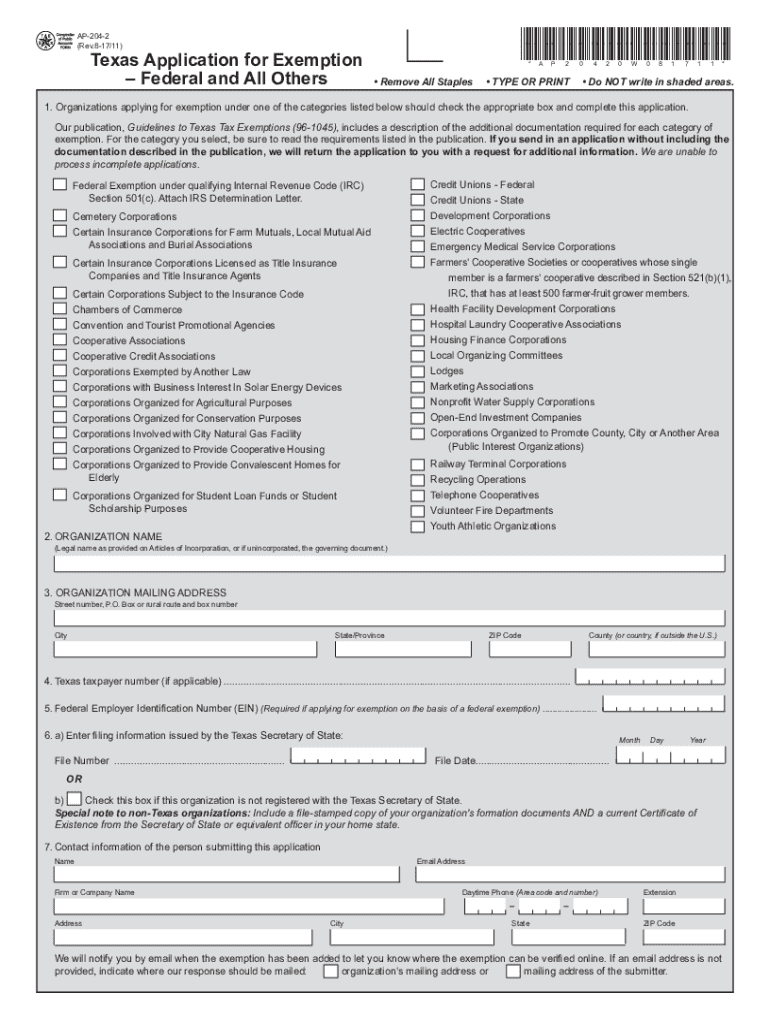2017 Form TX Comptroller AP 204 Fill Online Printable Fillable Blank PdfFiller