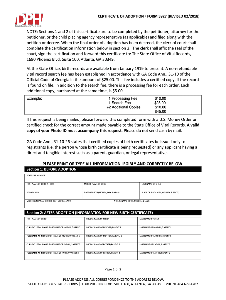 2018 2025 Form GA 3927 Fill Online Printable Fillable Blank PdfFiller