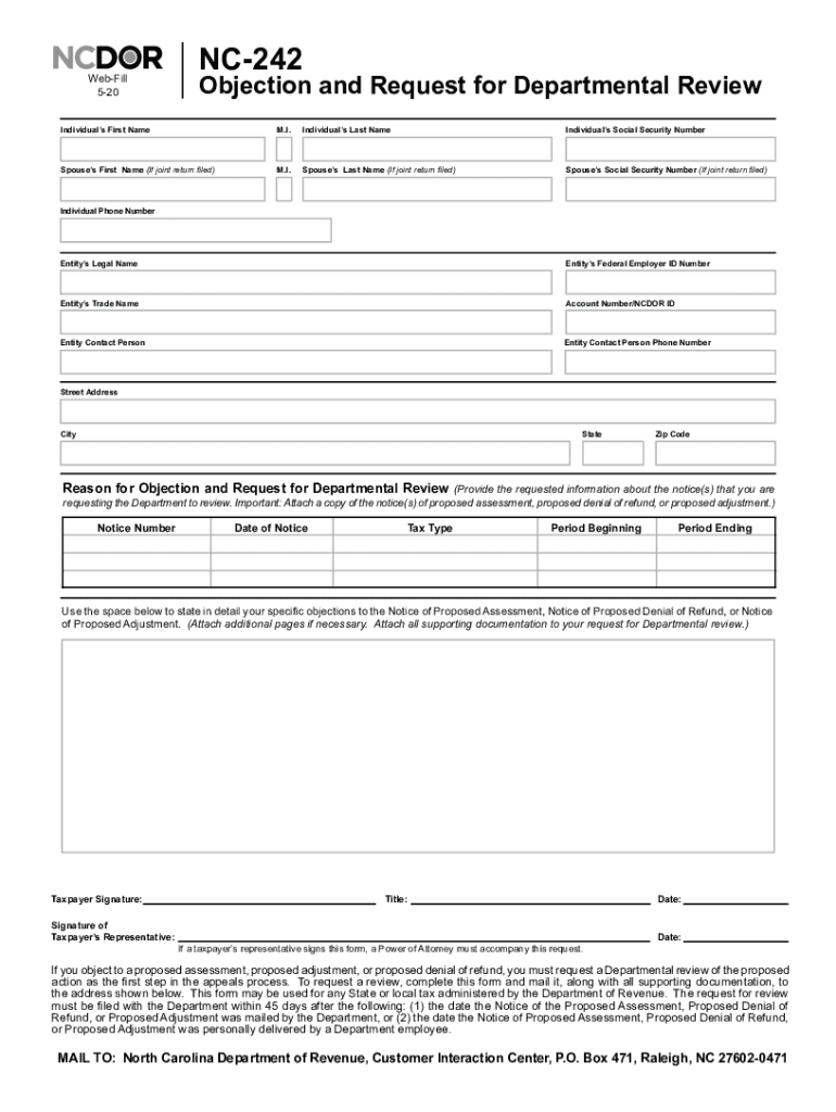 2020 2025 Form NC DoR NC 242 Fill Online Printable Fillable Blank PdfFiller