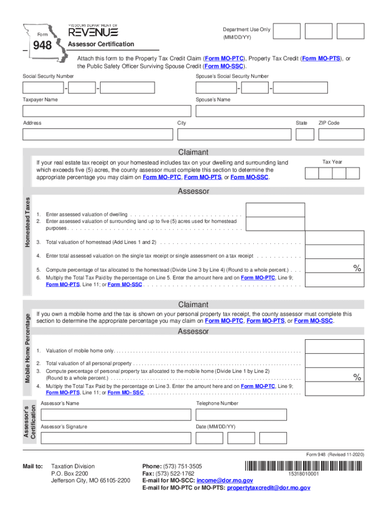 2020 2025 MO Form 948 Fill Online Printable Fillable Blank PdfFiller
