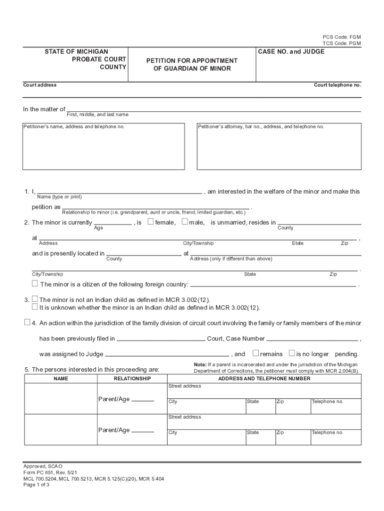 2021 2025 Form MI PC 651 Fill Online Printable Fillable Blank PdfFiller