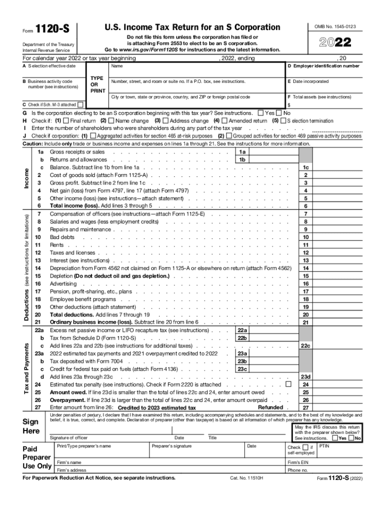 2022 1120s Fill Out Sign Online DocHub