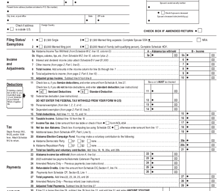 2023 2025 Form AL ADoR 40 Fill Online Printable Fillable Blank PdfFiller