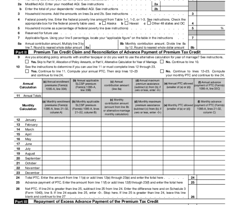 2024 Form IRS 8962 Fill Online Printable Fillable Blank PdfFiller