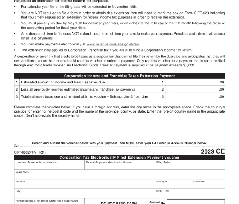 2024 Form LA LDR CIFT 620EXT V Fill Online Printable Fillable Blank PdfFiller