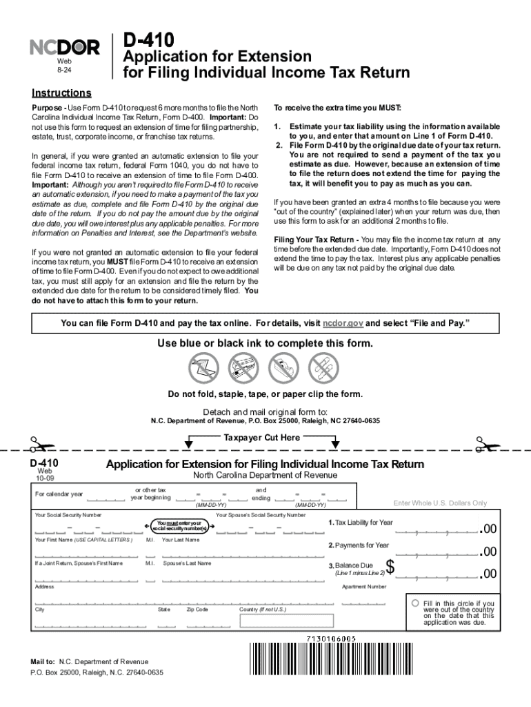 2024 Form NC D 410 Fill Online Printable Fillable Blank PdfFiller