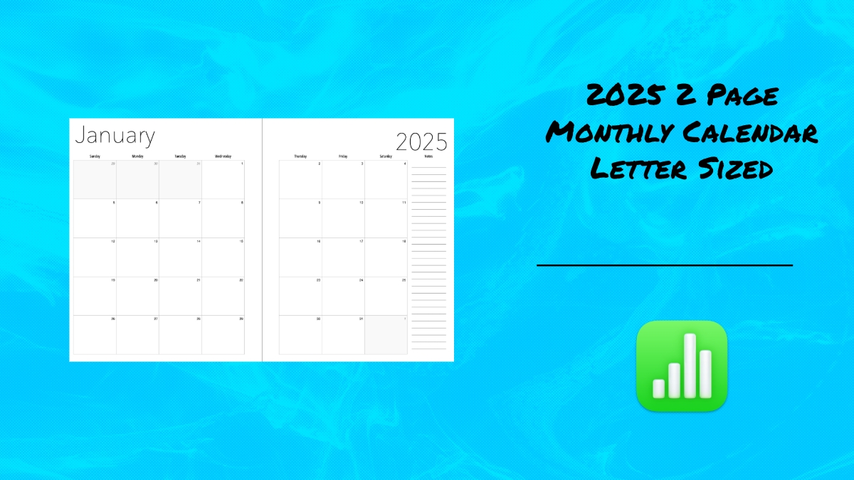 2025 2 Page Monthly Calendar Template For Pages IWorkCommunity