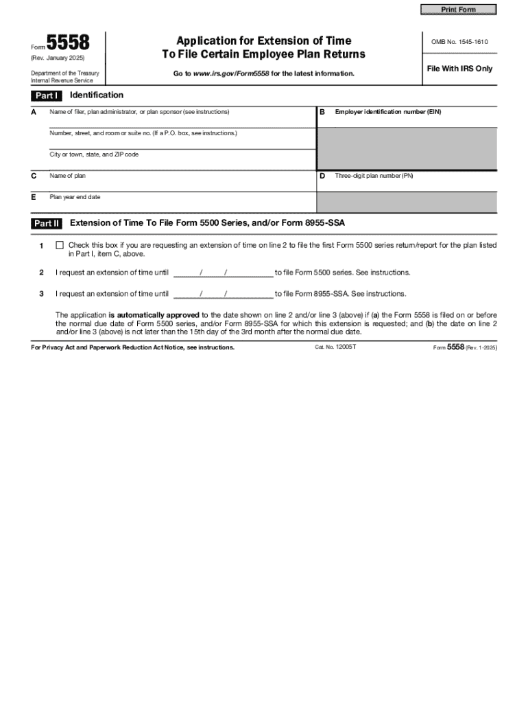 2025 Form IRS 5558 Fill Online Printable Fillable Blank PdfFiller