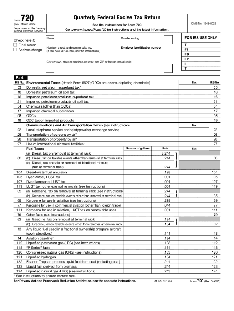 2025 Form IRS 720 Fill Online Printable Fillable Blank PdfFiller