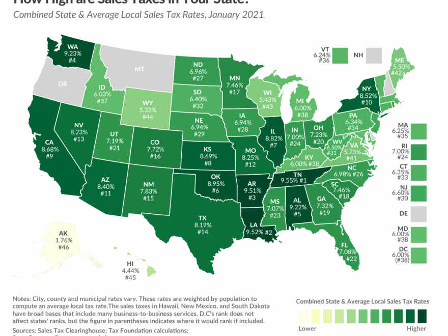 2025 Sales Tax Rates Sales Taxes By State