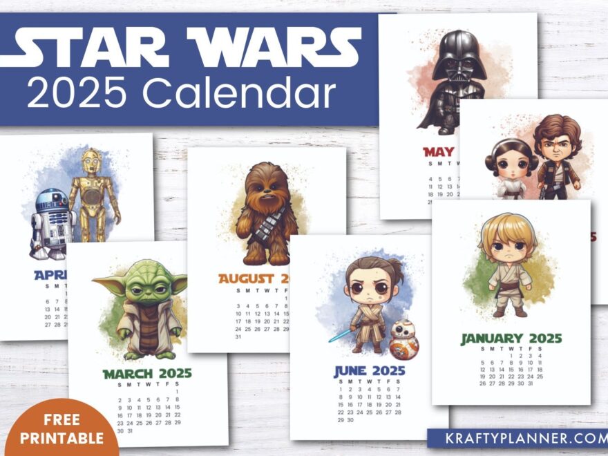 2025 Star Wars Calendar Free Printable Krafty Planner