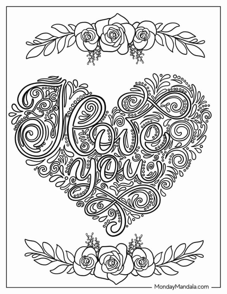 22 I Love You Coloring Pages Free PDF Printables 