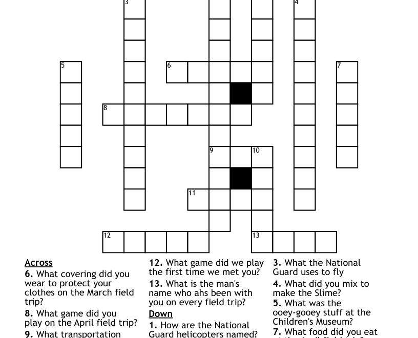 2nd Grade Crossword WordMint