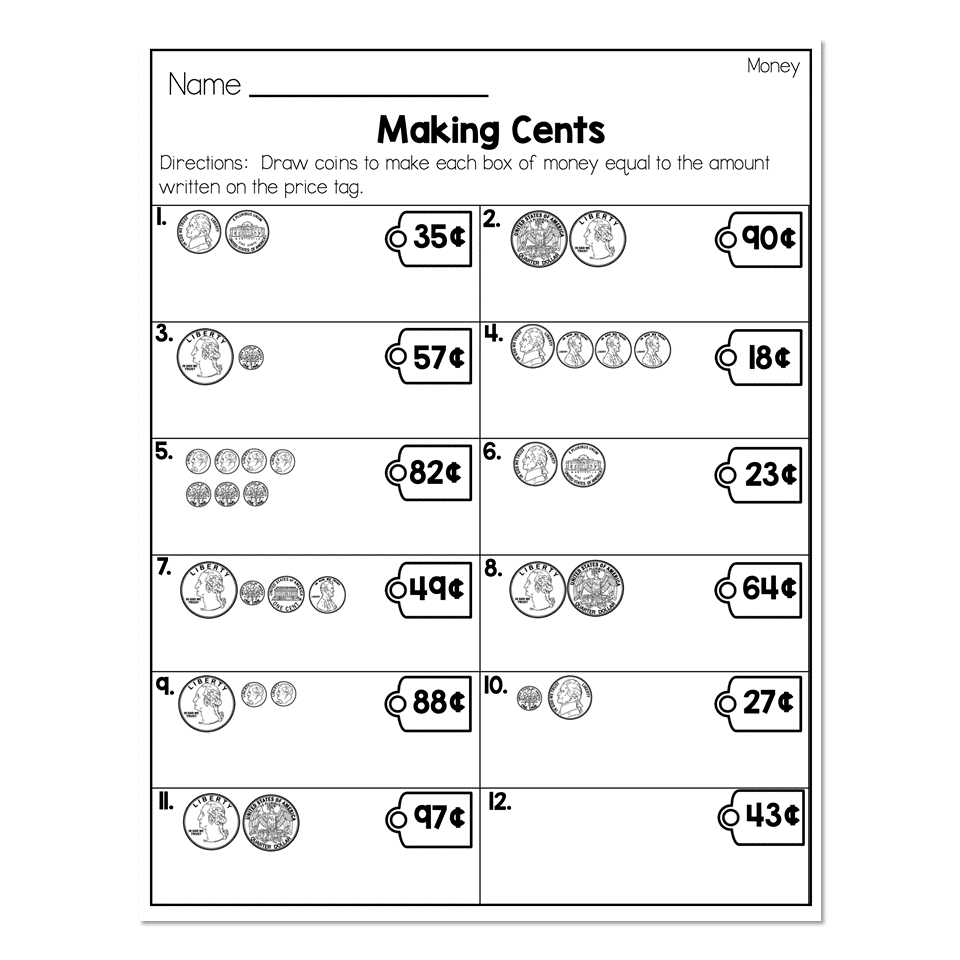 Counting Coin Money Printable Worksheet