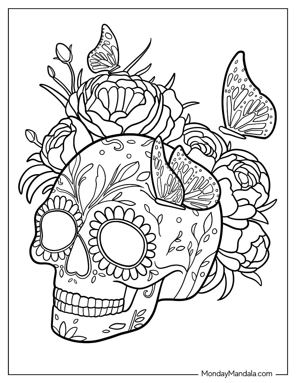 30 Sugar Skulls Coloring Pages Free PDF Printables 