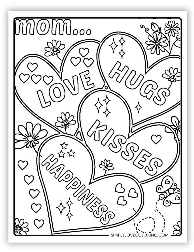 Mothers Day Coloring Page For Kids Printable