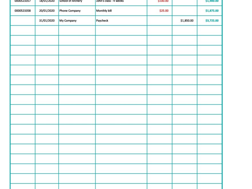39 Checkbook Register Templates 100 Free Printable TemplateLab