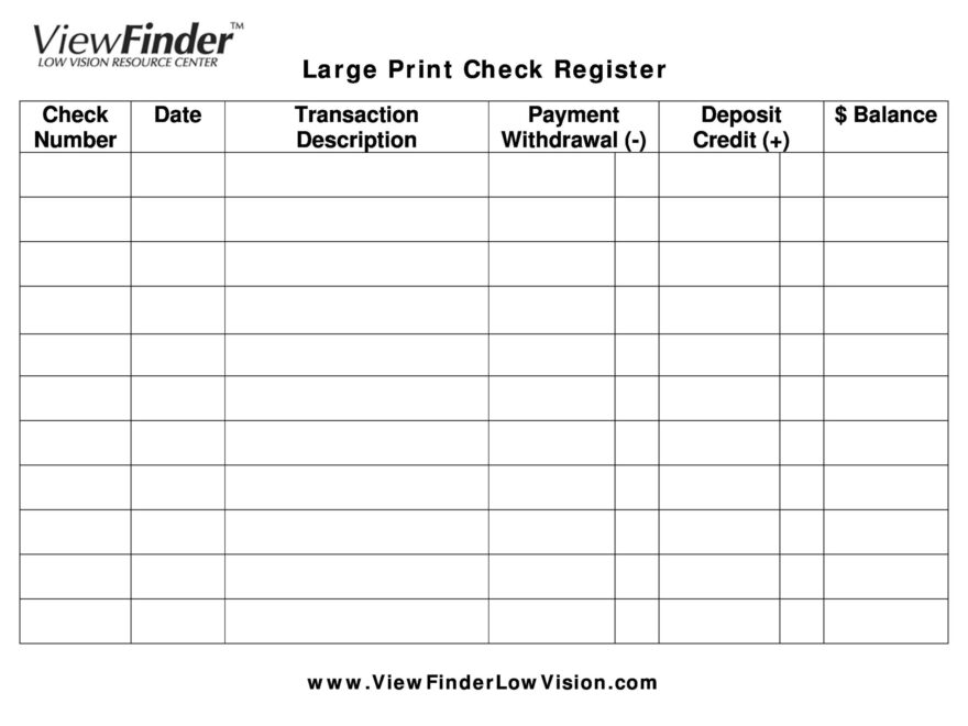 39 Checkbook Register Templates 100 Free Printable TemplateLab