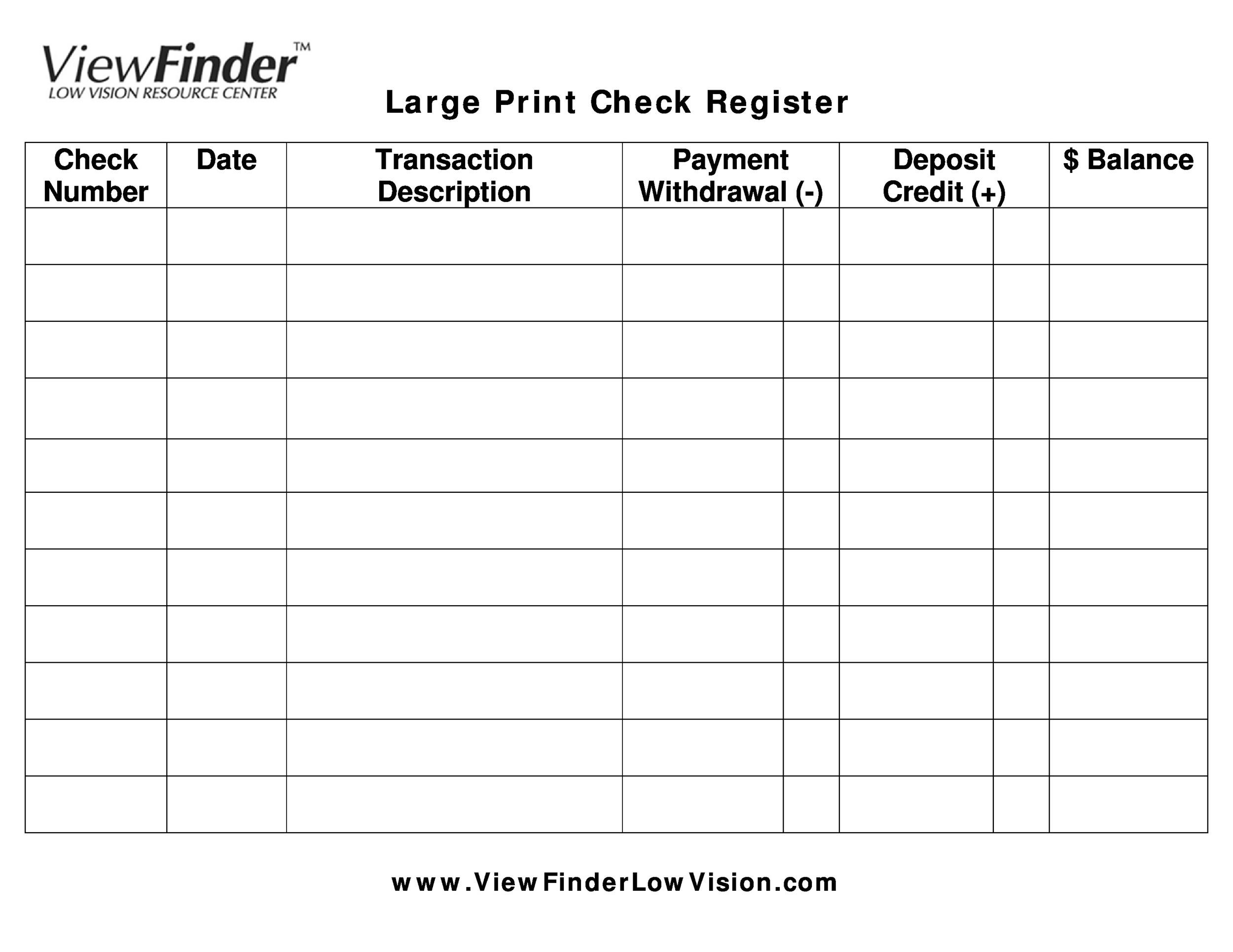 39 Checkbook Register Templates 100 Free Printable TemplateLab
