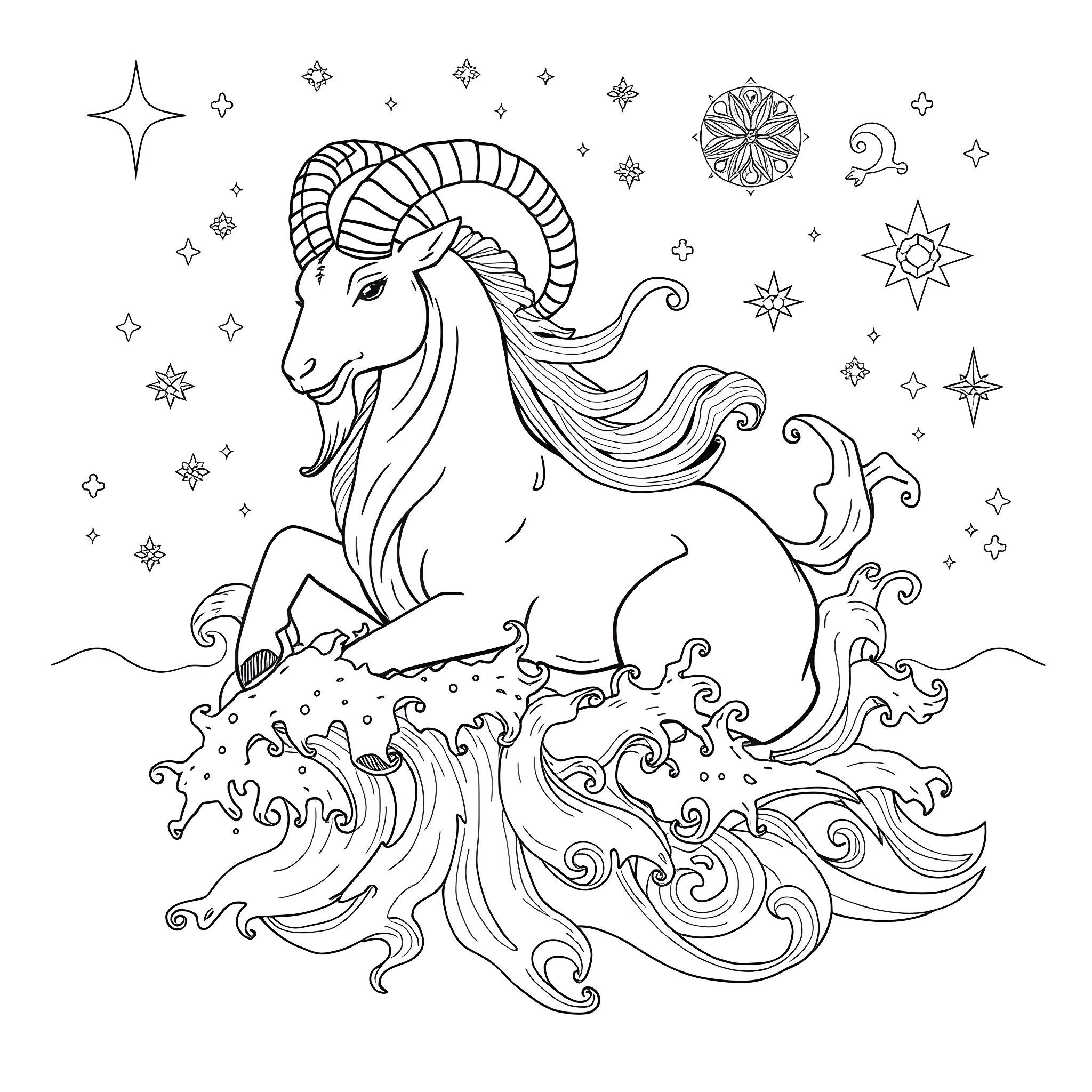 4 Best Capricorn Coloring Pages Free Printable PDFs 