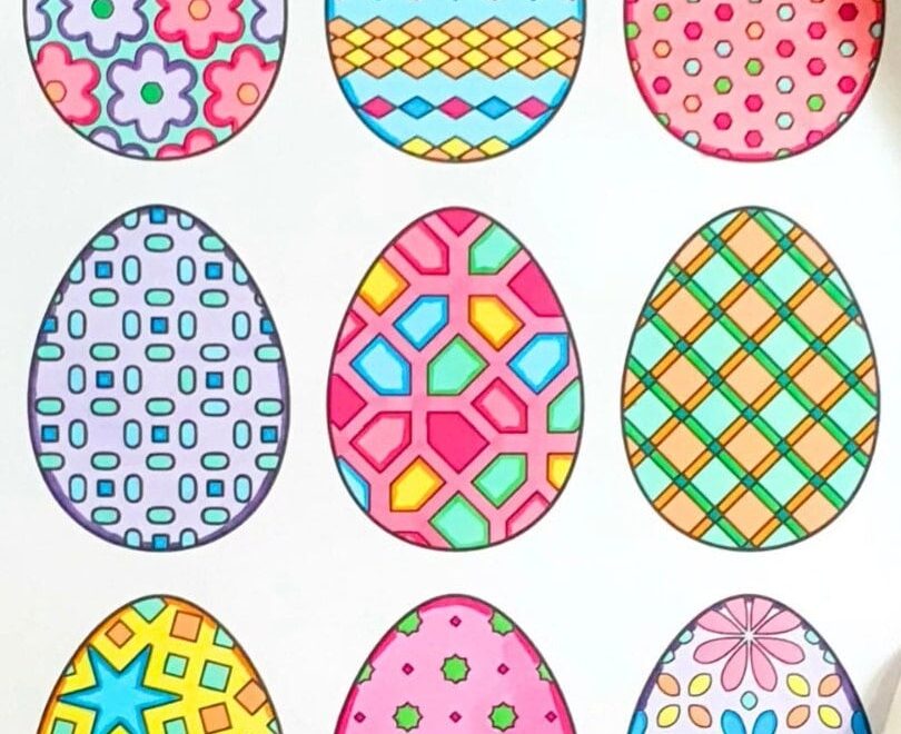 4 Printable Easter Egg Coloring Pages Downloadable Abstract Pattern Egg Coloring Pages Geometric Designs PDF Instant Download Etsy