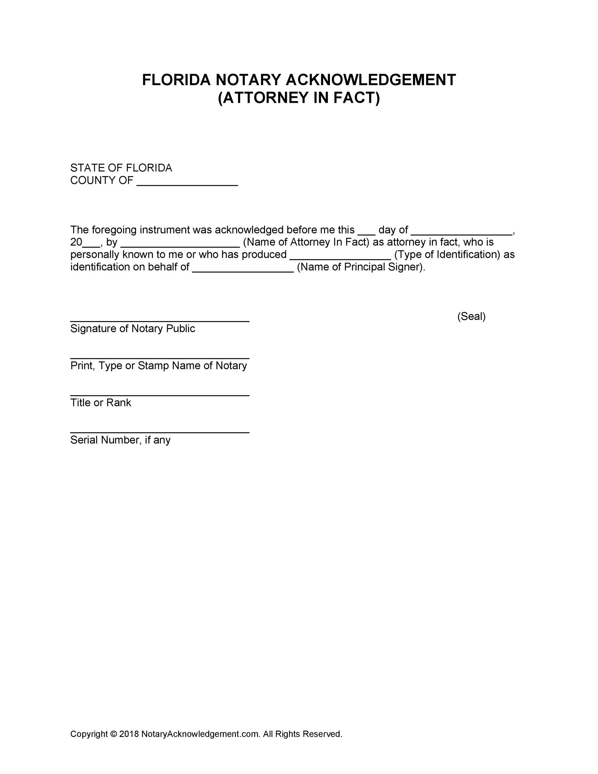 Free Printable Acknowledge Notary Forms