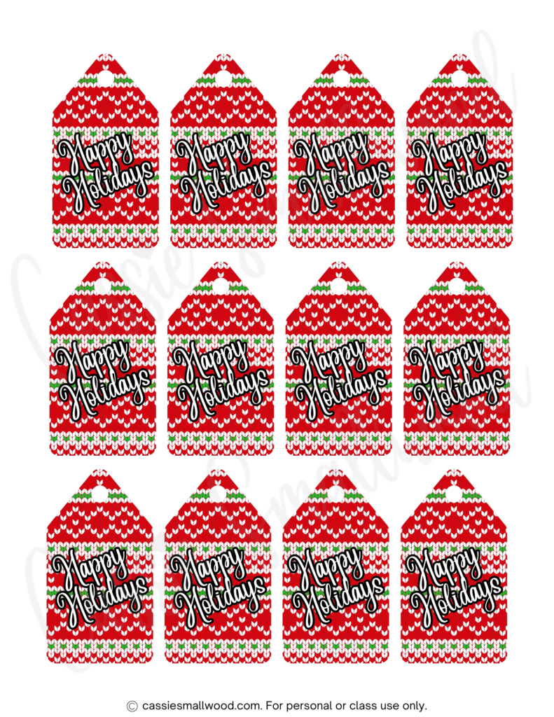 Free Printable Christmas Tag For Parents