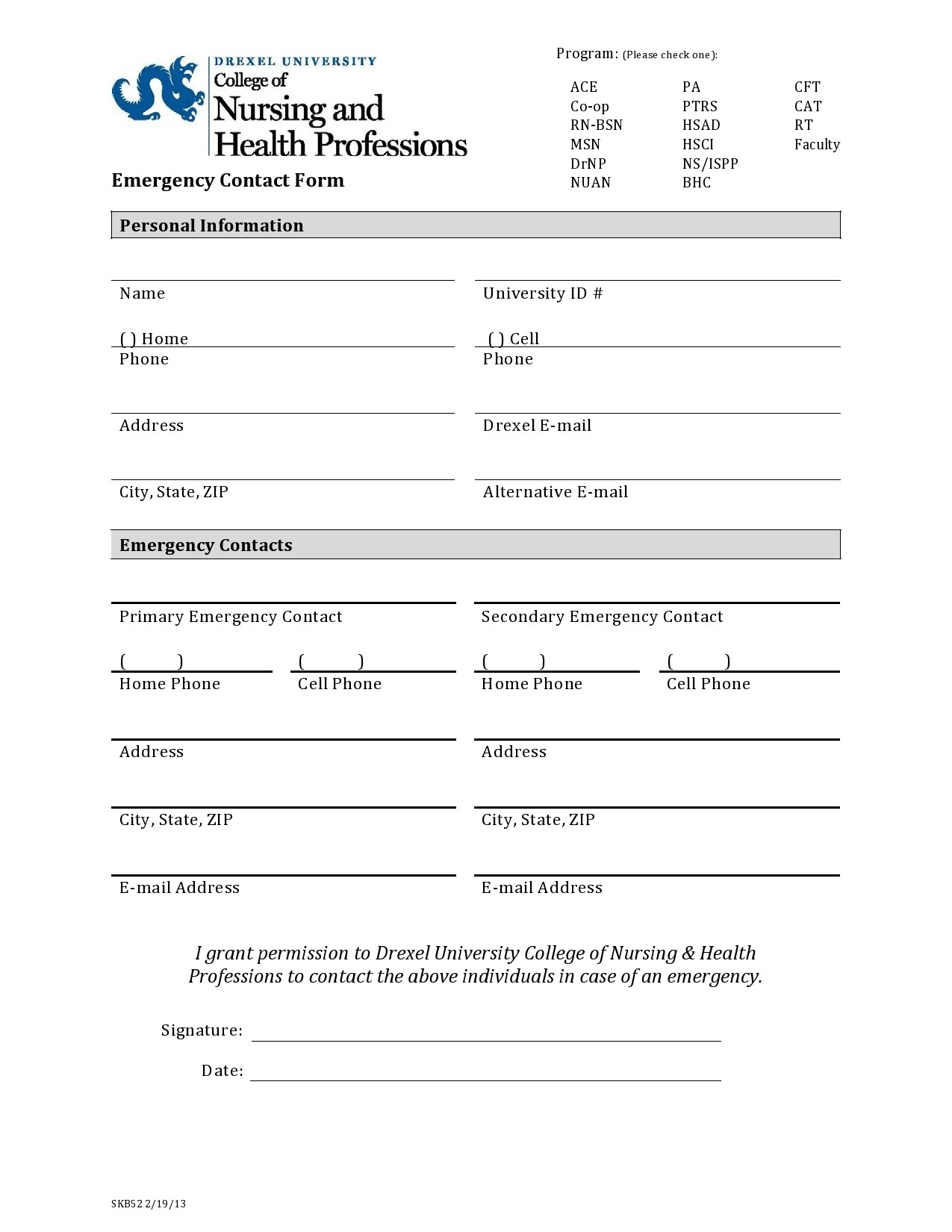 42 Printable Emergency Contact Forms 100 Free 