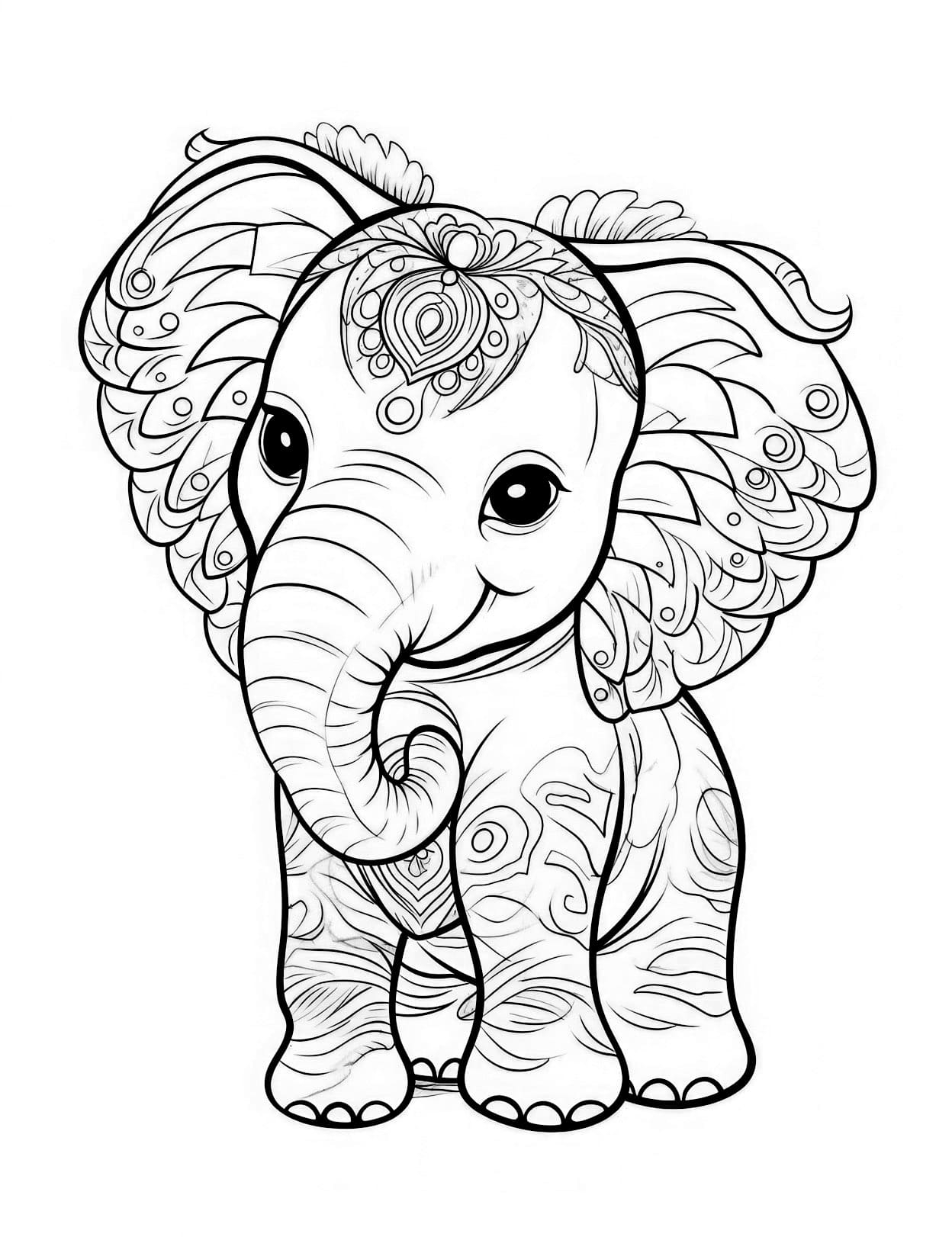 Free Printable Coloring Elephant